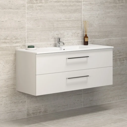 Dansani Luna møbelsett 120 cm med Minore servant, hvit matt