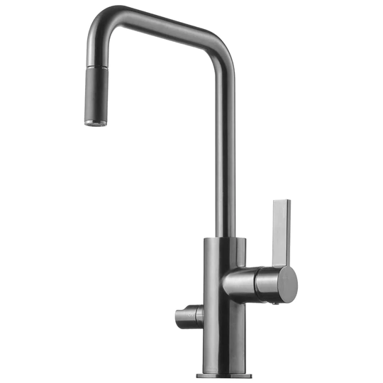 Tapwell Arm887 Kjøkkenarmatur Uttrekk+Avstengning Brushed Black Chrome