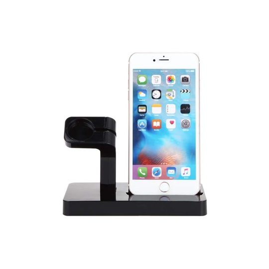 USB-Opladningsstativ til Apple Watch og iPhone - Sort
