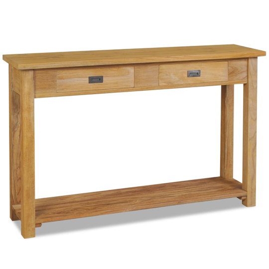 vidaXL konsolbord i massivt teaktræ 120 x 30 x 80 cm