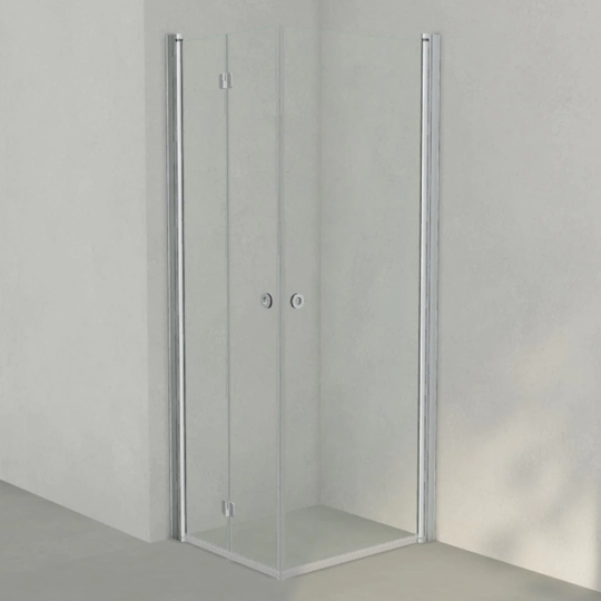 INR Iconic Nordic Rooms Dusjhjørne Linc 66 Flex Original Matt Aluminium / 80x70cm Venstre Hengslet