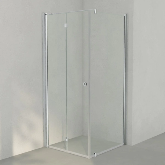 INR Iconic Nordic Rooms Dusjhjørne Linc 13 Flex Original Matt Aluminium / 90x90cm Venstre Hengslet