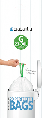 Affaldsposer G, 23-30Ltr [Dispenser Pack med 40 poser] White