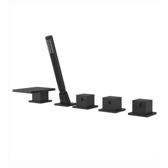 Vikingbad Kube II Karkantbatteri 5-hulls - Vannfall Svart Matt