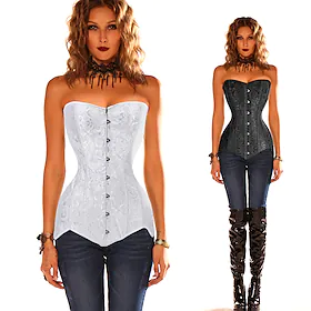 Cosplay Store størrelser Rokoko Overbustkorsett Maskerade Overbustkorsett Dame Midjekontroll Dytt opp Jacquard Kostume Årgang Cosplay Fest Store størrelser Kor
