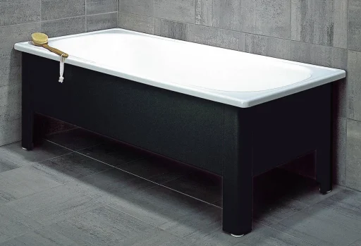 Svedbergs Badekar 140 x 70 cm m/Front & gavl, Sort