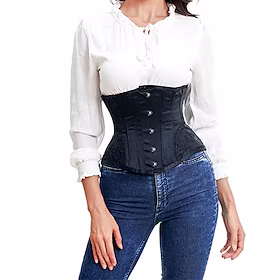 Cosplay Rokoko Underbustkorsett Maskerade Overbustkorsett Dame Midjekontroll Dytt opp Jacquard Kostume Årgang Cosplay Fest Store størrelser Korsett Maskerade