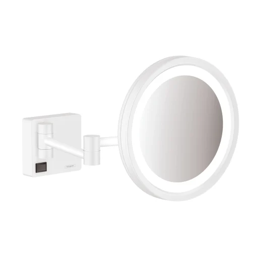 Hansgrohe AddStoris kosmetikkspeil, LED-lys, matt hvit