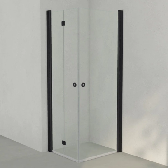 INR Iconic Nordic Rooms Dusjhjørne Linc 66 Flex Original Svart Matt / 80x70cm Høyre Hengslet