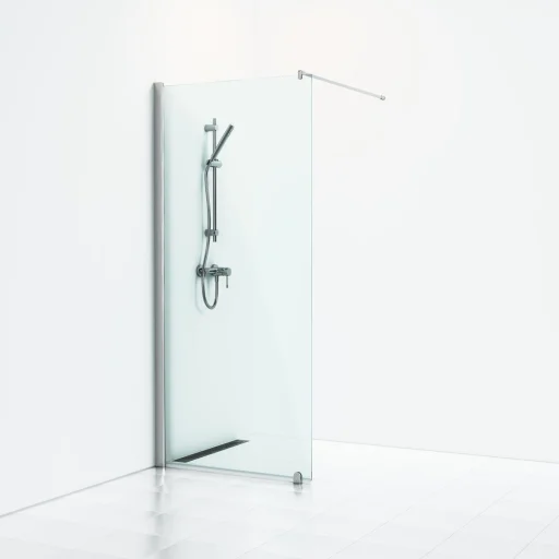 Svedbergs Skoga dusjvegg 100 cm, klart glass/blank alu