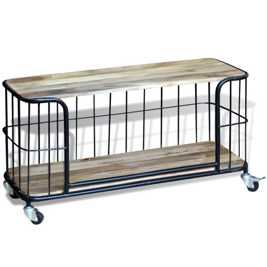 vidaXL tv-bord massivt mangotræ 100x40x45 cm