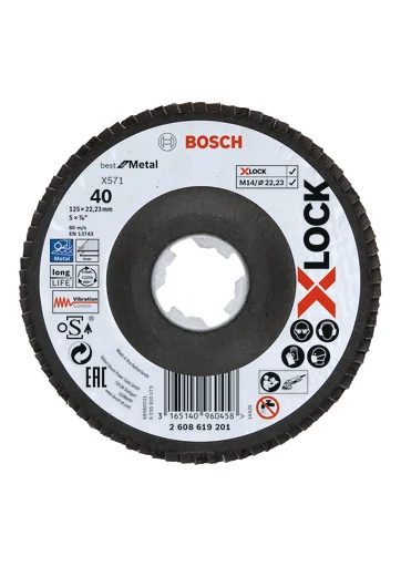 Bosch X-LOCK lamellslipeskive, 125 mm, K40