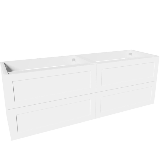Vikingbad MIE Ramme Servantskap - Mål: B(60-180)Xh57xd46 cm Hvit Høyglans / 160cm Dobbel