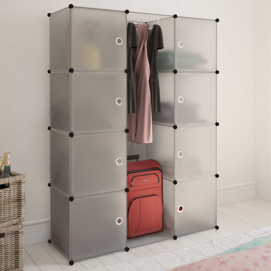 vidaXL modulskab 9 rum 37 x 115 x 150 cm hvid