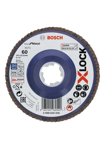 Bosch X-LOCK lamellslipeskive Best For Metal, flat, 125 mm, K60