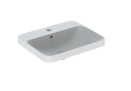 Geberit VariForm servant m/ tapphull & overløp, nedfelling, rektangulær, 55x45 cm, med KeraTect