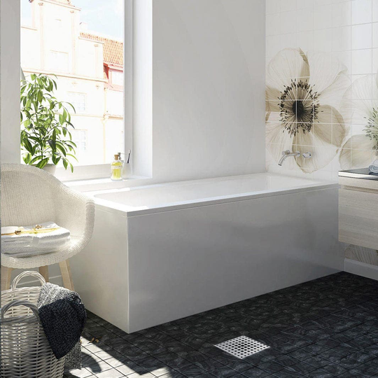 Sanipro Forma L-panelpakke H/V Hvit / 180x80cm Venstre