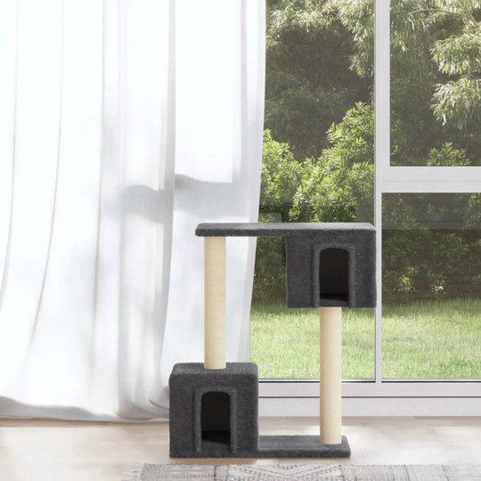 vidaXL kradsetræ med sisalkradsestolper 60 cm mørkegrå