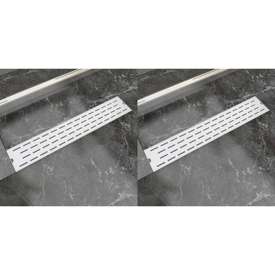vidaXL lineære bruseafløb 2 stk. linjedesign 630 x 140 mm rustfrit stål