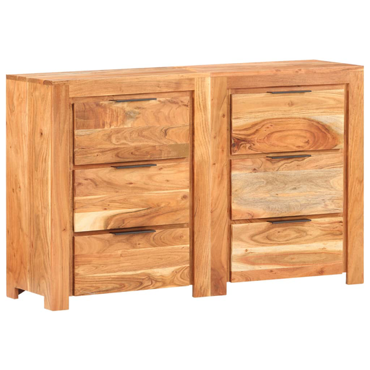 vidaXL skuffeskab 118x33x75 cm massivt akacietræ