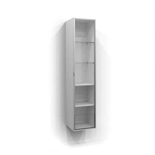 Svedbergs Høyskap Vitrine Dør med Glass 160cm / 35cm Matt + Klart