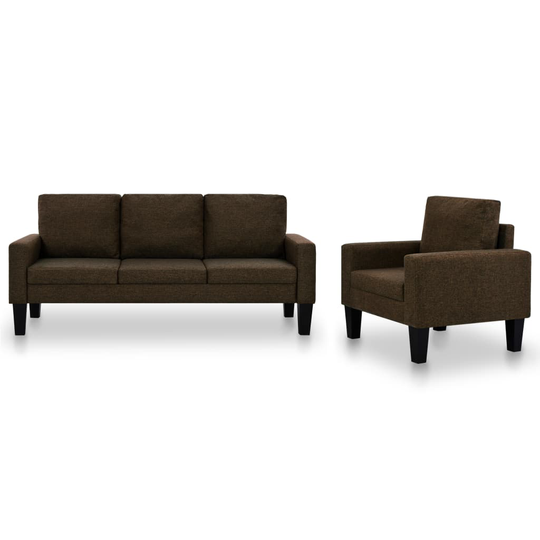 vidaXL sofasæt i 2 dele stof brun