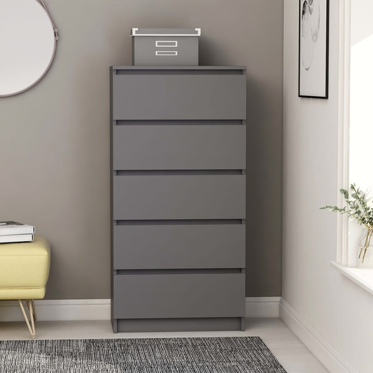 vidaXL kommode 60x35x121 cm konstrueret træ grå