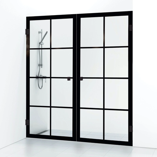 Svedbergs 180° Rista Dusjnisje Dobbel 156,5cm / Svart Matt