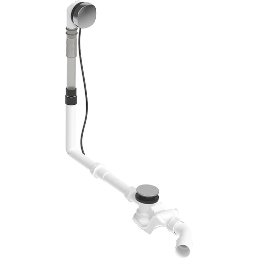 Duravit Quadroval av- og overløpssett t/badekar, avløb i midten, 650 mm