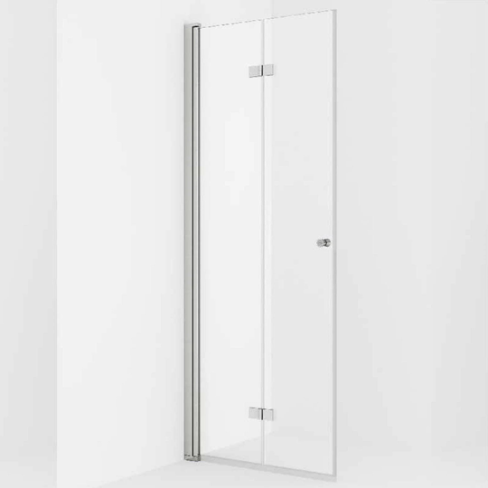 Vikingbad Liam Dusjdør Leddet H195cm Sølv / 80cm Venstre Klart Glass