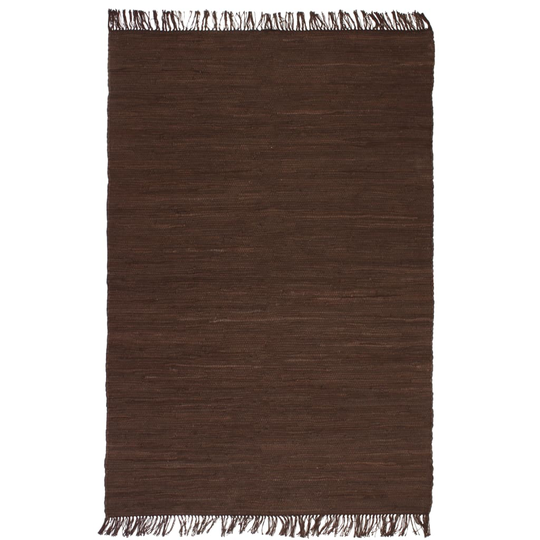 vidaXL håndvævet chindi-tæppe bomuld 160 x 230 cm brun