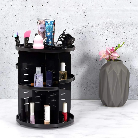 Roterende Makeup Opbevaring - Sort