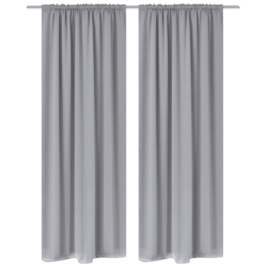 vidaXL gardiner 2 stk. 135x245 cm mørklægning grå