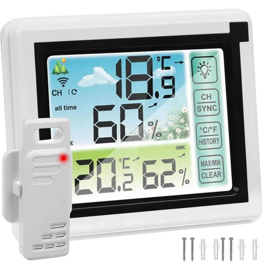 Digitalt Hygrometer og Termometer - Trådløst
