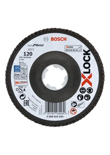 Bosch X-LOCK lamellslipeskive, 125 mm, K120