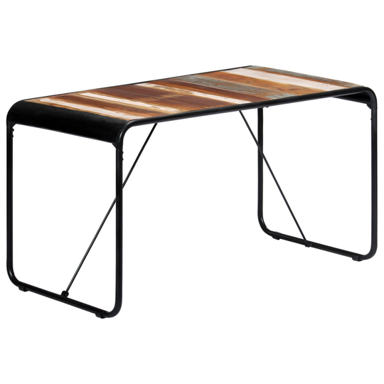 vidaXL spisebord 140x70x76 cm massivt genbrugstræ