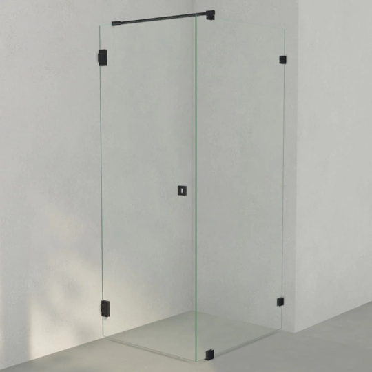 INR Iconic Nordic Rooms Dusjhjørne ARC 13 Original Svart Matt / 80x90cm Klart Glass