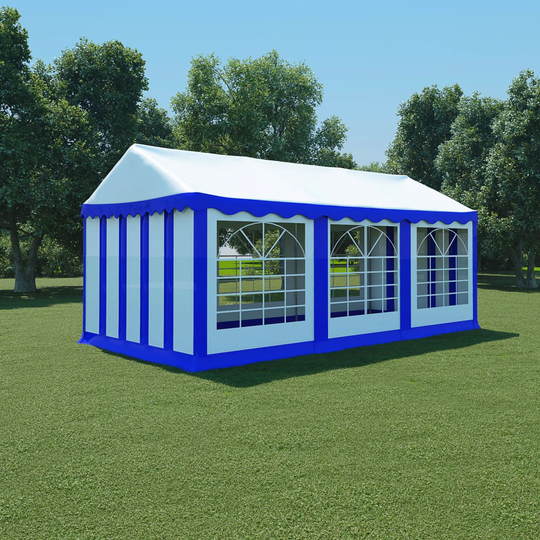 vidaXL havetelt PVC 3 x 6 m blå og hvid