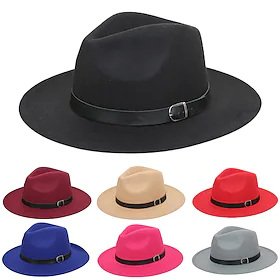 Herre Hatt Bøttehatt Fedora Avslappet Ferie Klassisk Ensfarget Svart