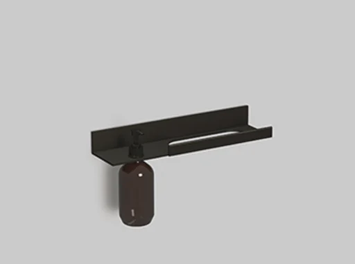 Alape Assist hylle 40x11,1 cm m/venstre såpedispenser og utskjæring til håndkle, matt sort