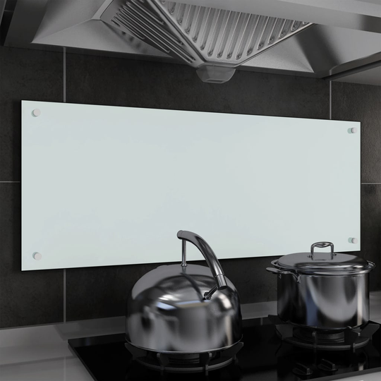 vidaXL stænkplade 100x40 cm hærdet glas hvid