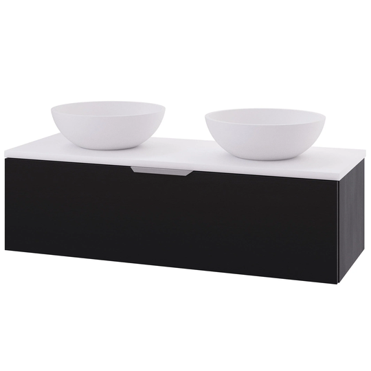 Linn Bad Selma Glatt Eikefiner D45cm Servantskap Svart eik / 120cm Dobbel