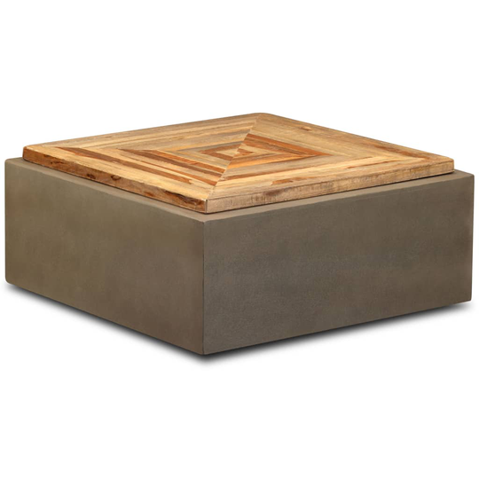 vidaXL sofabord i genanvendt teak og beton 70 x 70 x 30 cm