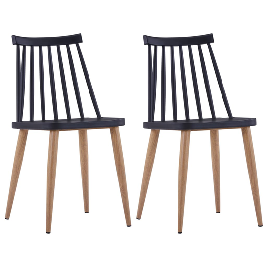 vidaXL spisebordsstole 2 stk. sort plastik