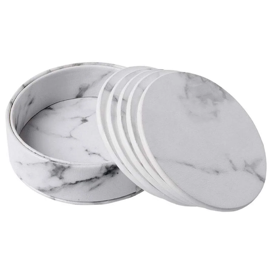 6x Coasters med Holder - Rund