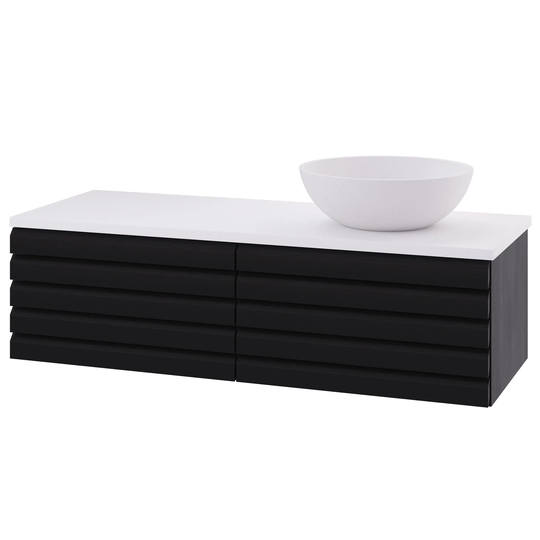 Linn Bad Selma Eikestav Heltre D45cm Servantskap Svart eik / 120cm Høyre