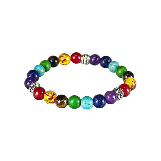 Chakraarmbånd med farvede perler