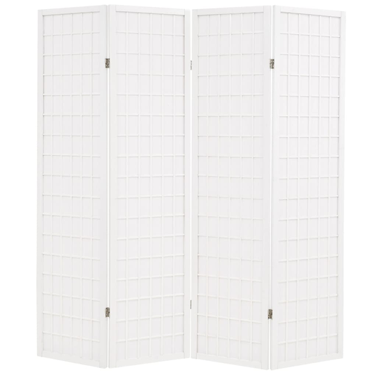 vidaXL foldbar 4-panels rumdeler japansk stil 160 x 170 cm hvid
