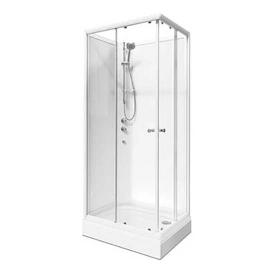 Vikingbad Kiev Dusjkabinett Rett H210cm Hvit Matt / 80x90cm Venstre Glass