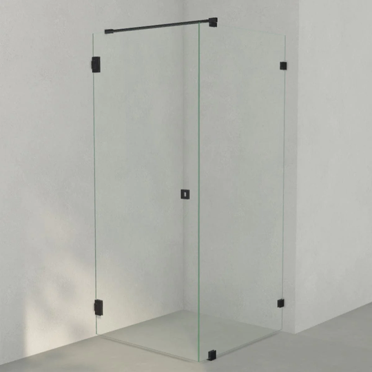 INR Iconic Nordic Rooms Dusjhjørne ARC 13 Original Svart Matt / 90x90cm Klart Glass
